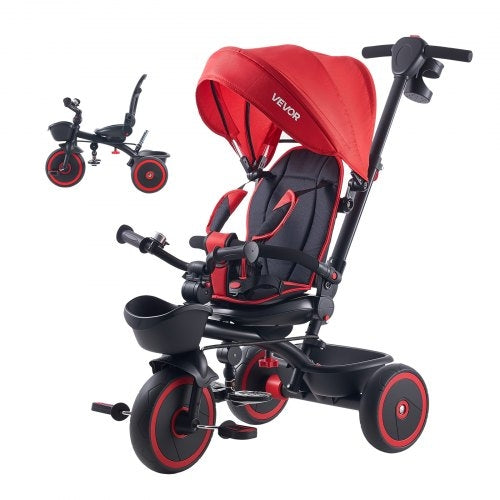 Toddler Tricycle & Stroller for 1-5 Year Old, 6-in-1 Kids Trike with