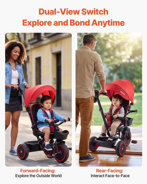 Toddler Tricycle & Stroller for 1-5 Year Old, 6-in-1 Kids Trike with